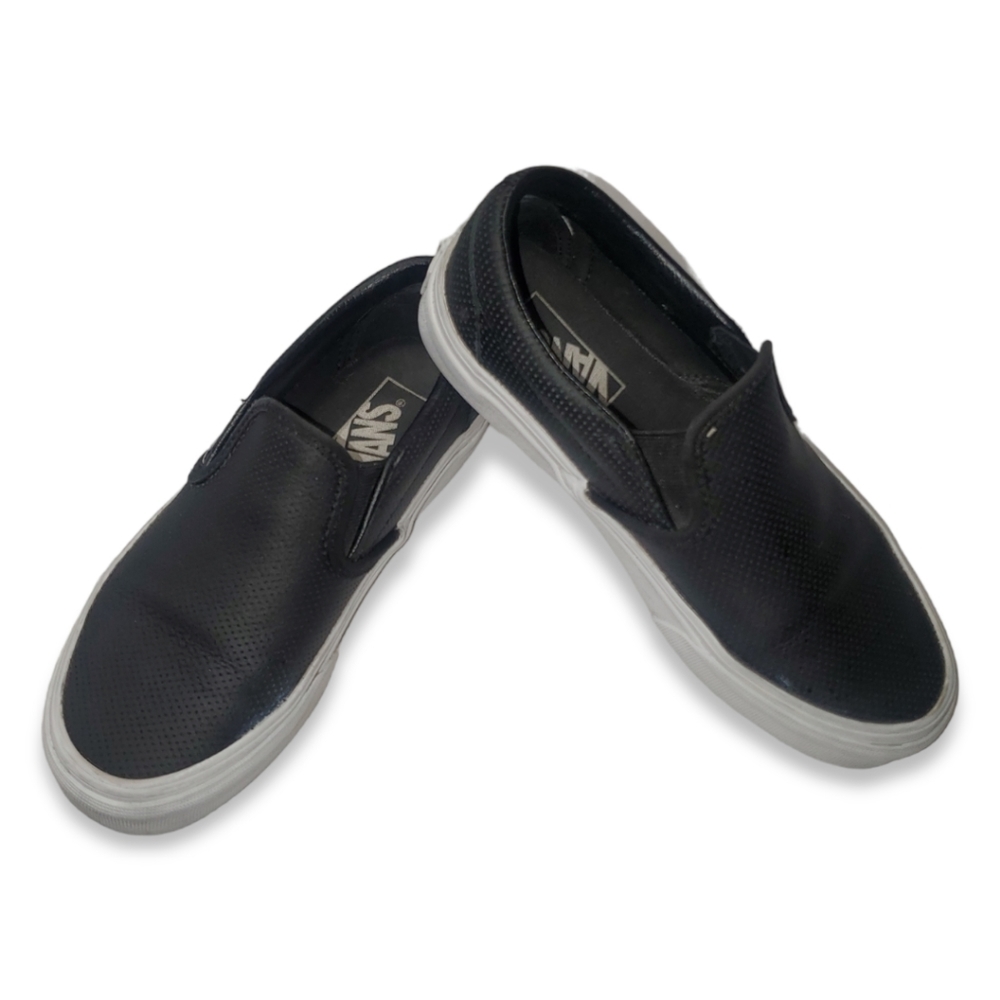 Vans Perforated Leather Slip On Sneaker Black